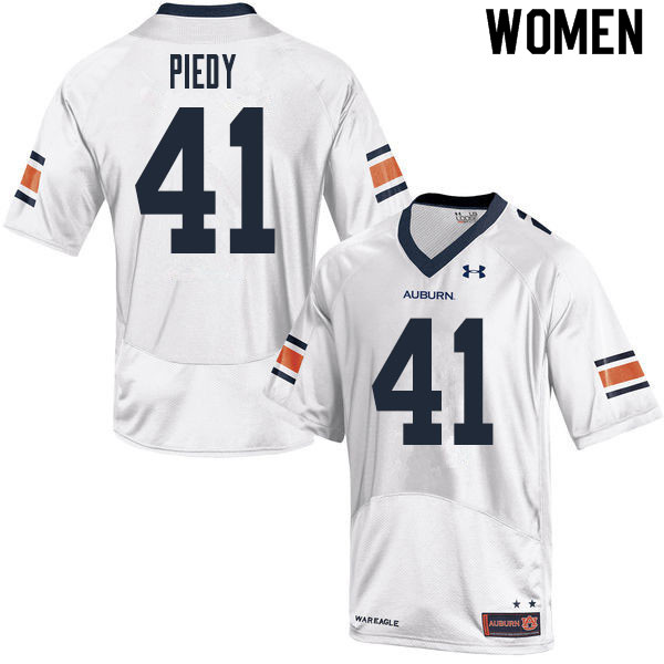 Women's Auburn Tigers #41 Erik Piedy White 2020 College Stitched Football Jersey